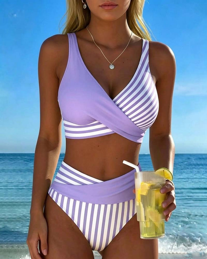 Giulia | Bikini a Righe Incrociate