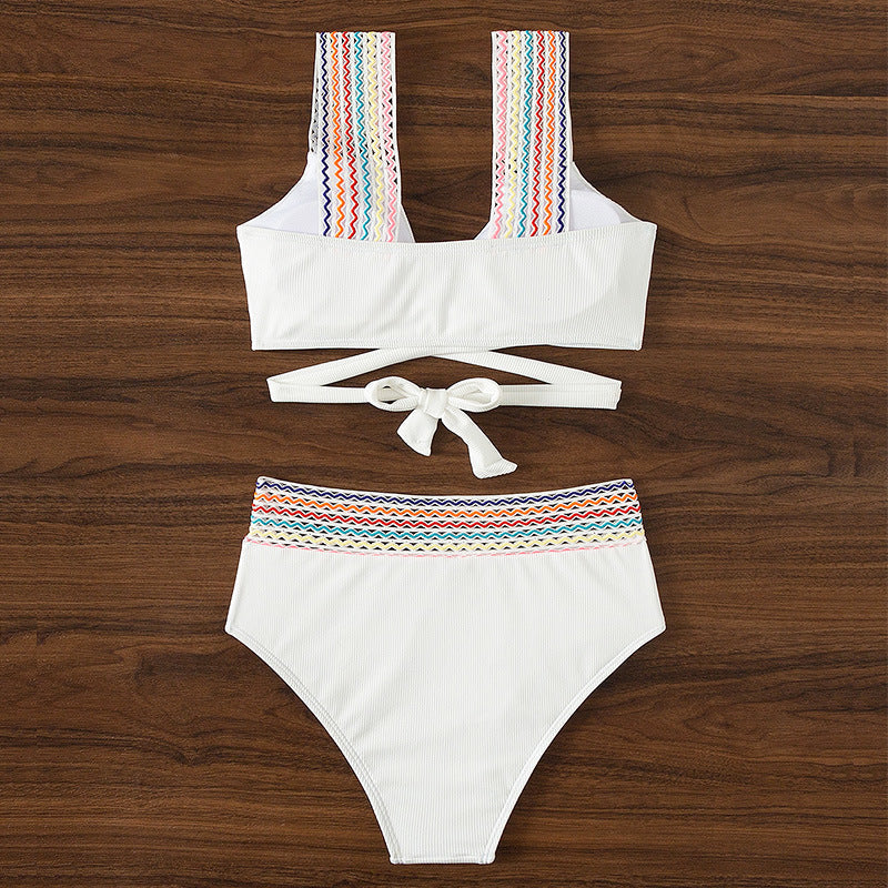 Bikini Top Incrociato e Slip Modellante a Vita Alta