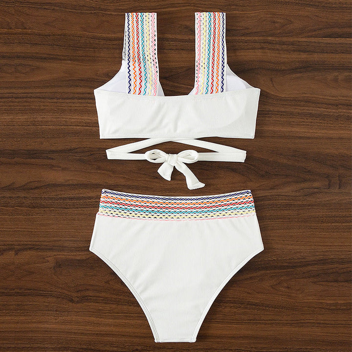Bikini Top Incrociato e Slip Modellante a Vita Alta