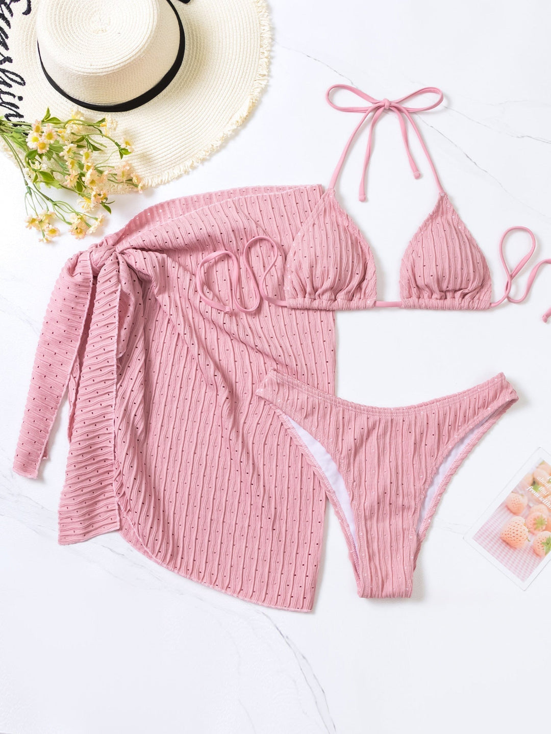 Bikini Malibu - Top Triangolo e Slip con Gonna (3 Pezzi)