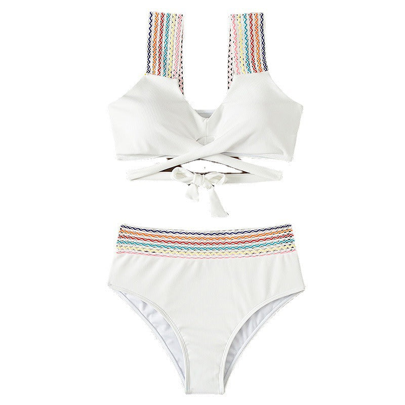 Bikini Top Incrociato e Slip Modellante a Vita Alta
