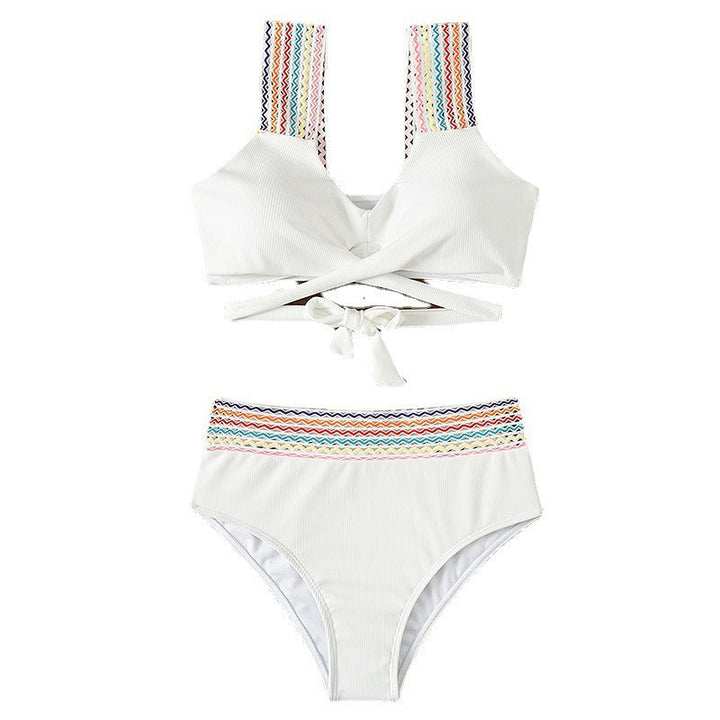Bikini Top Incrociato e Slip Modellante a Vita Alta