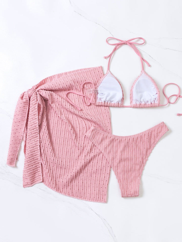 Bikini Malibu - Top Triangolo e Slip con Gonna (3 Pezzi)