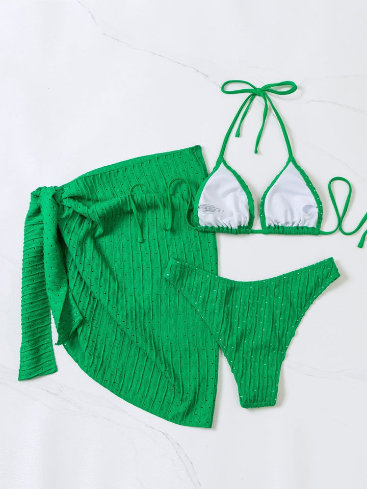 Bikini Malibu - Top Triangolo e Slip con Gonna (3 Pezzi)