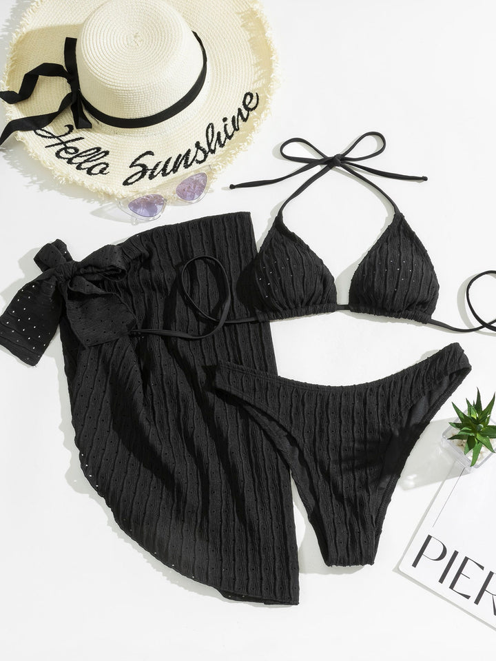 Bikini Malibu - Top Triangolo e Slip con Gonna (3 Pezzi)