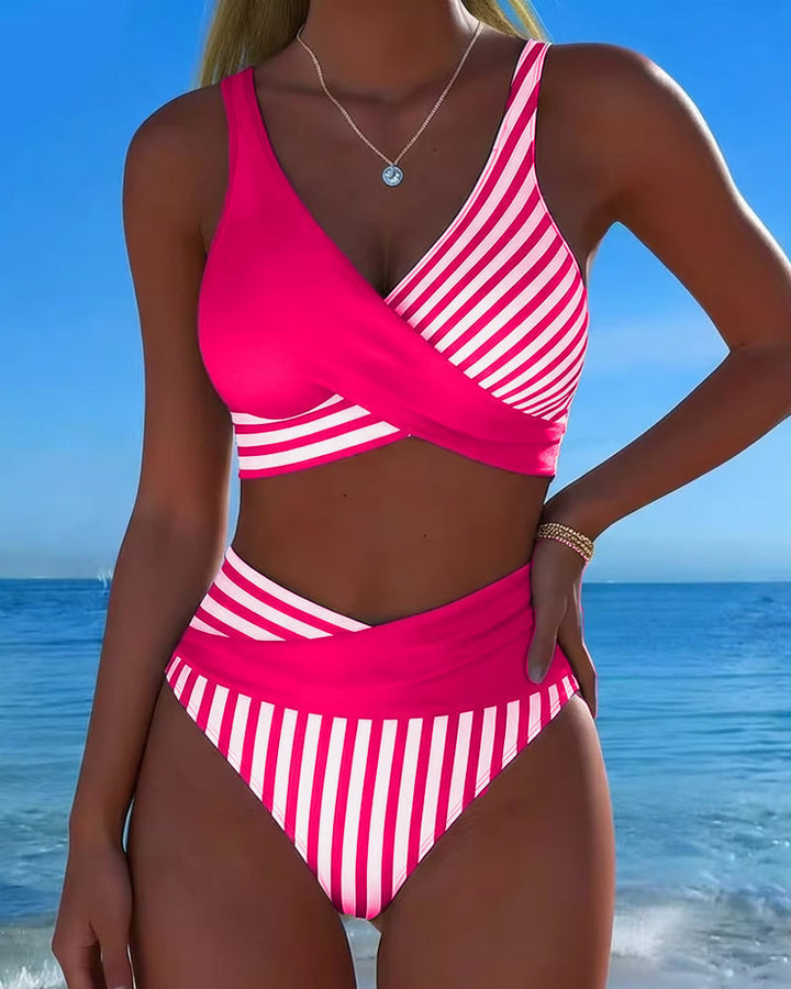 Giulia | Bikini a Righe Incrociate
