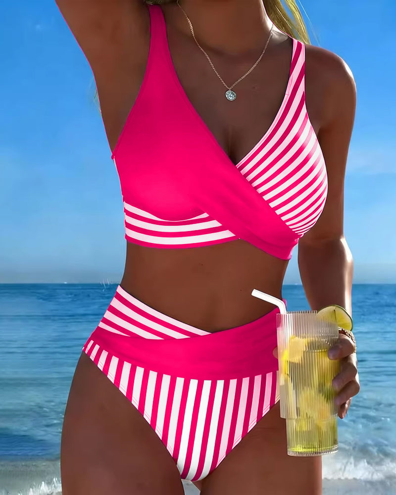 Giulia | Bikini a Righe Incrociate