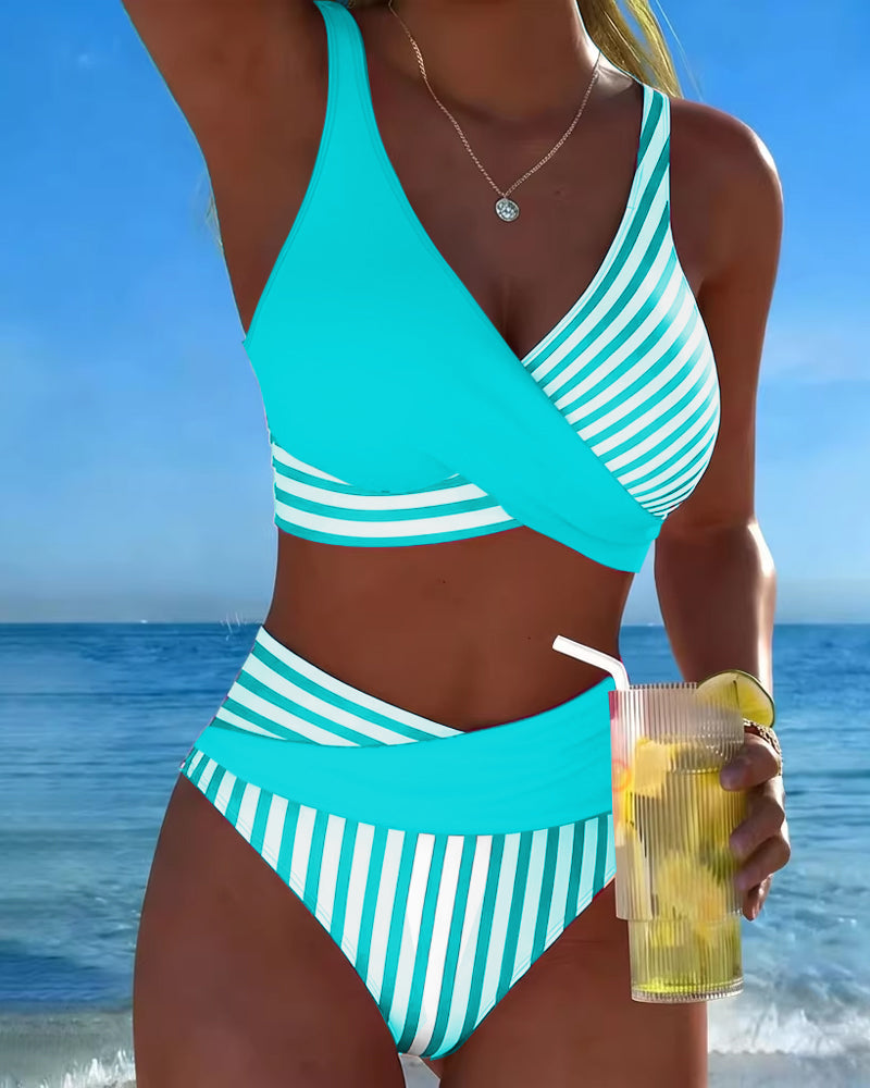 Giulia | Bikini a Righe Incrociate