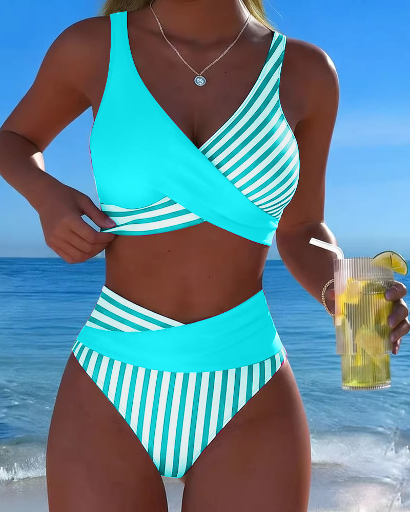 Giulia | Bikini a Righe Incrociate