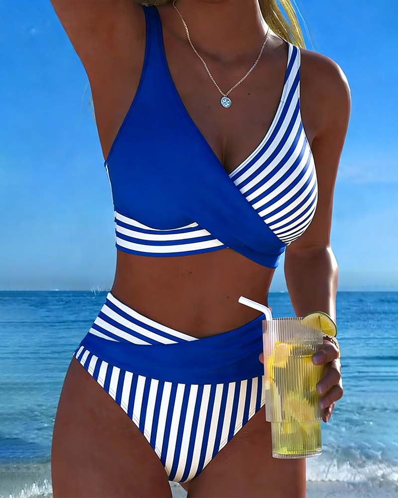 Giulia | Bikini a Righe Incrociate
