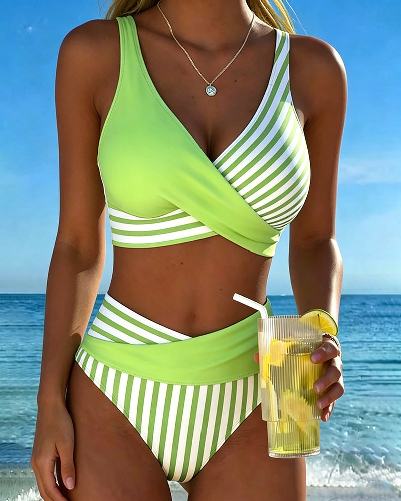 Giulia | Bikini a Righe Incrociate