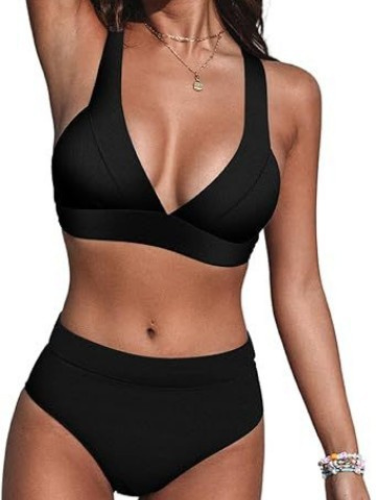 Bikini Donna Modellante Vita Alta con Top Bralette Scollo V