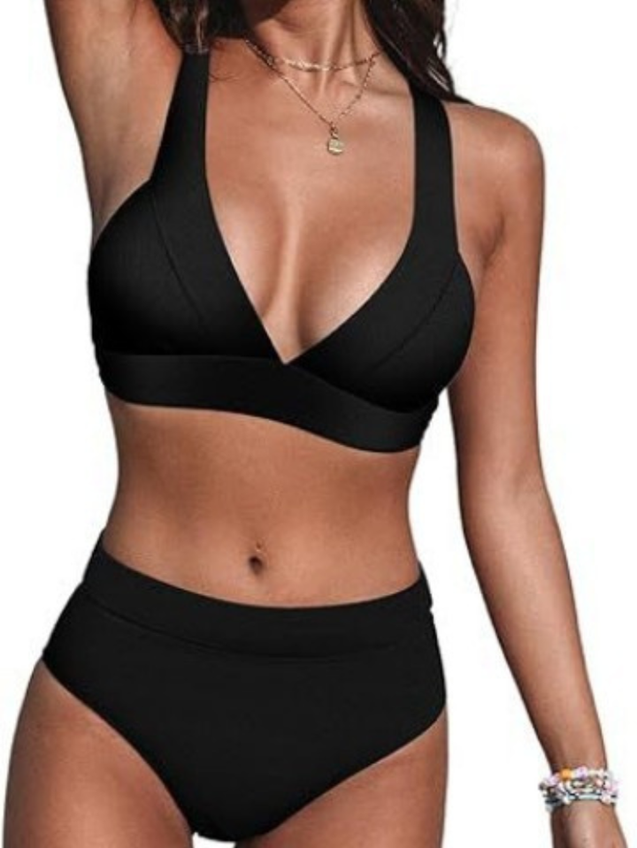 Bikini Donna Modellante Vita Alta con Top Bralette Scollo V