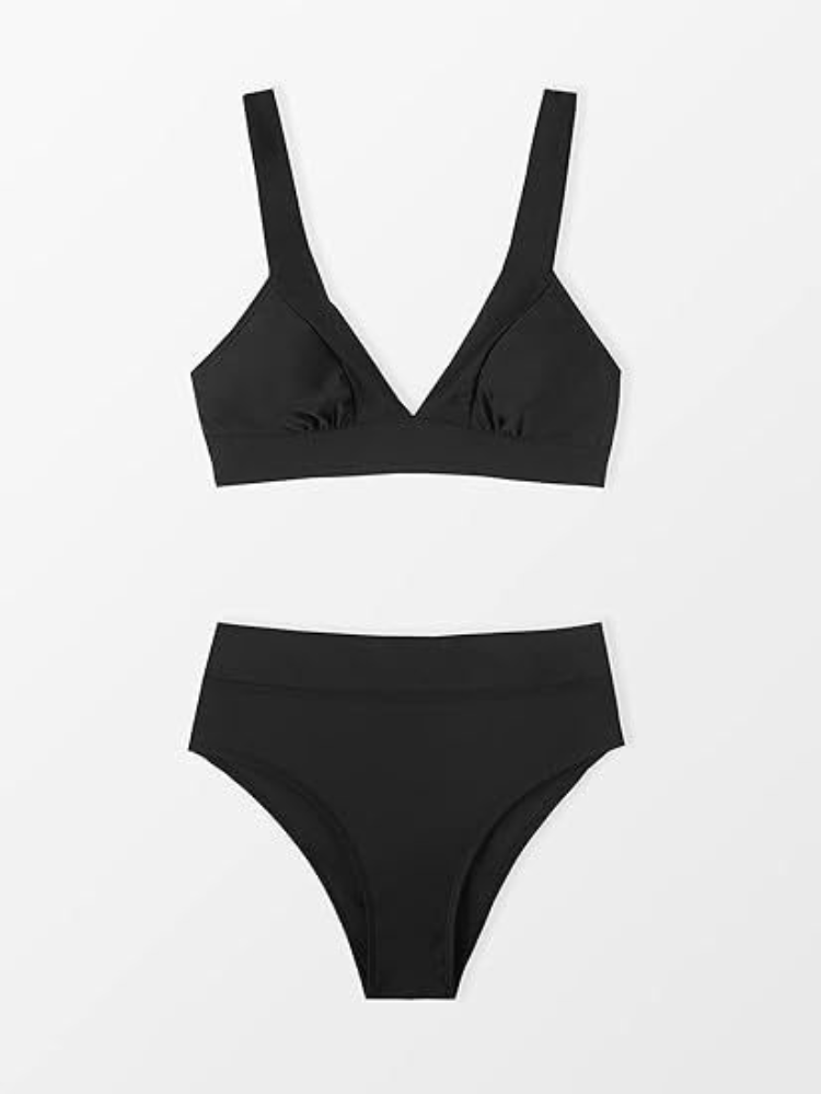 Bikini Donna Modellante Vita Alta con Top Bralette Scollo V