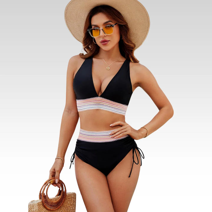 Bikini Donna a Vita Alta Controllo Pancia - Sostegno, Comfort e Linea Snellente - Bianca
