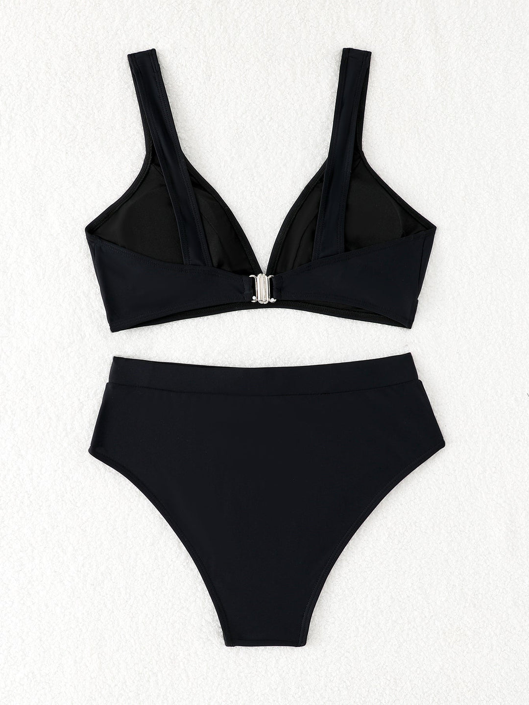 Bikini Due Pezzi Donna Vita Alta – Top Scollo a V Profondo con Spalline Larghe