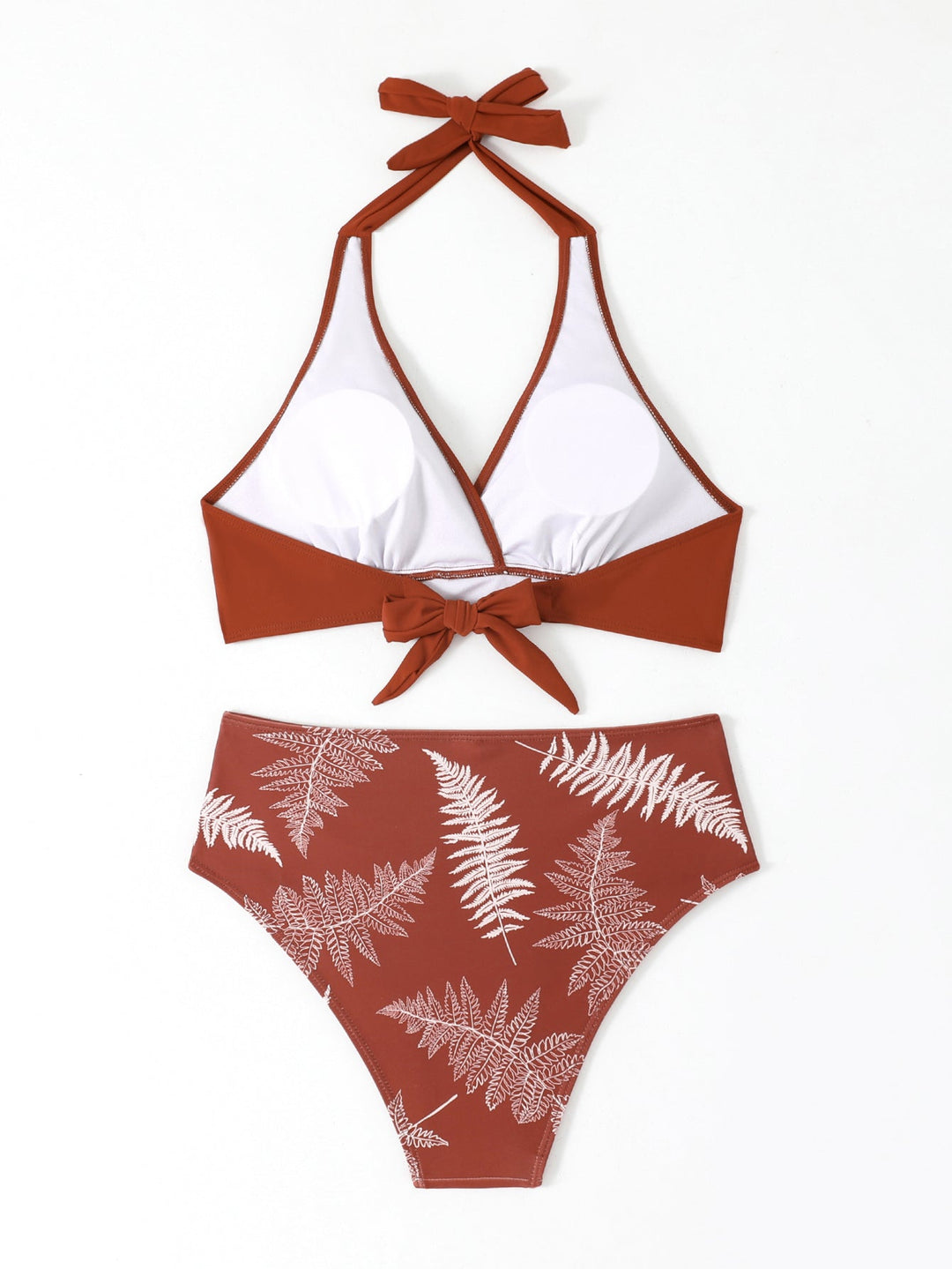 Bikini Due Pezzi Vita Alta Donna – Top Halter Volant e Slip Contenitivo Modellante