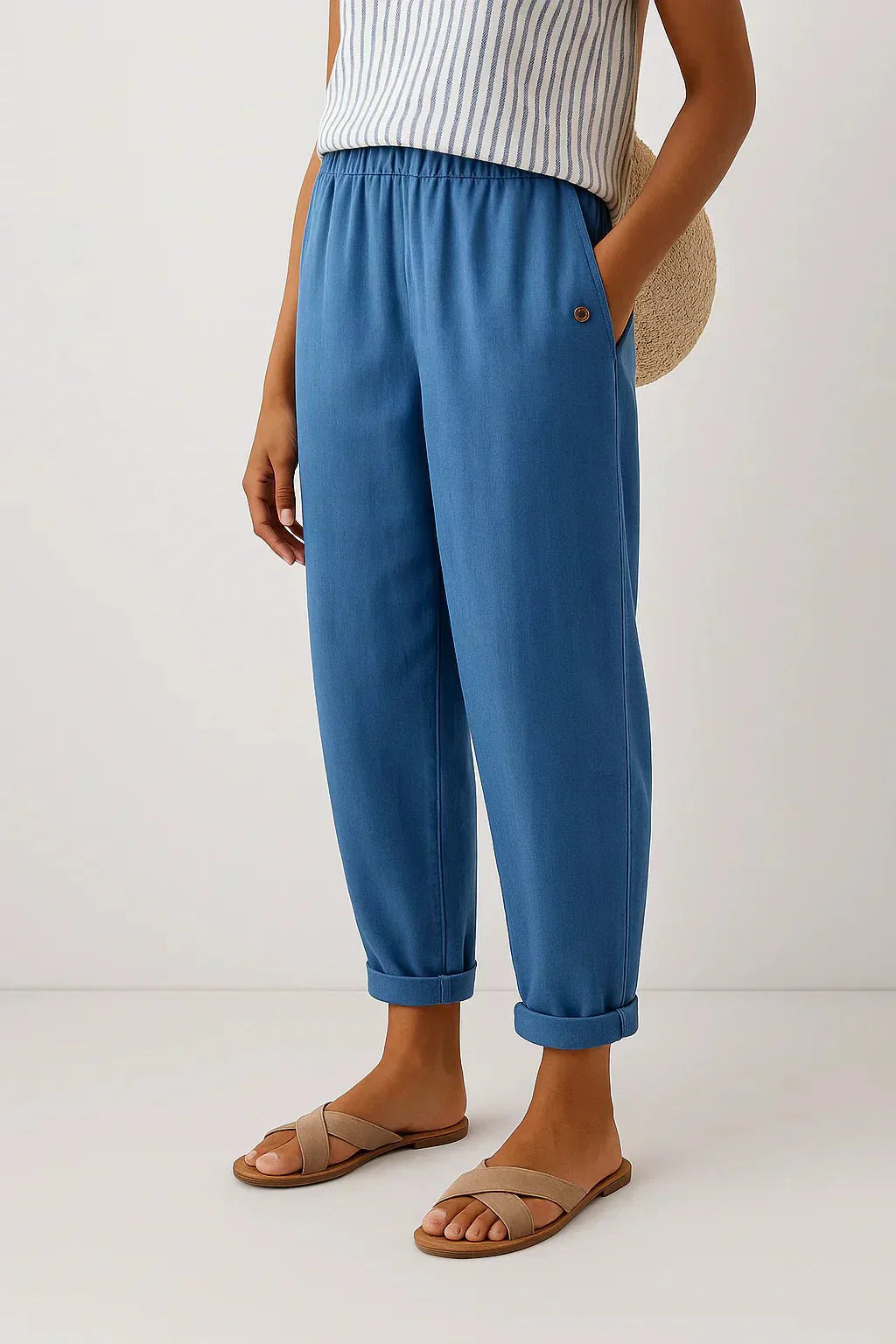 Edith | pantaloni leggeri in lino e cotone eleganti