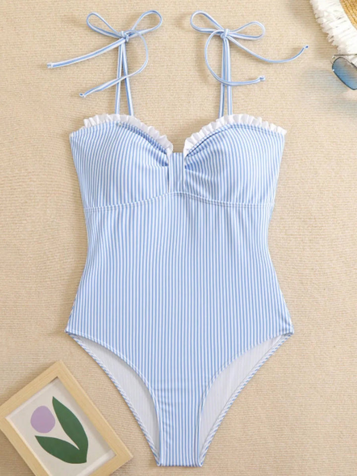 Elena | Costume Intero Modellante a Righe