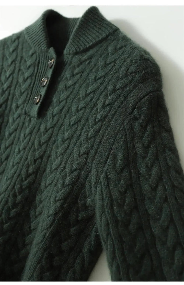Carla | Maglione in Maglia Intrecciata con Bottoni