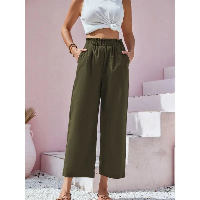 Soléa | pantaloni estivi in lino-cotone