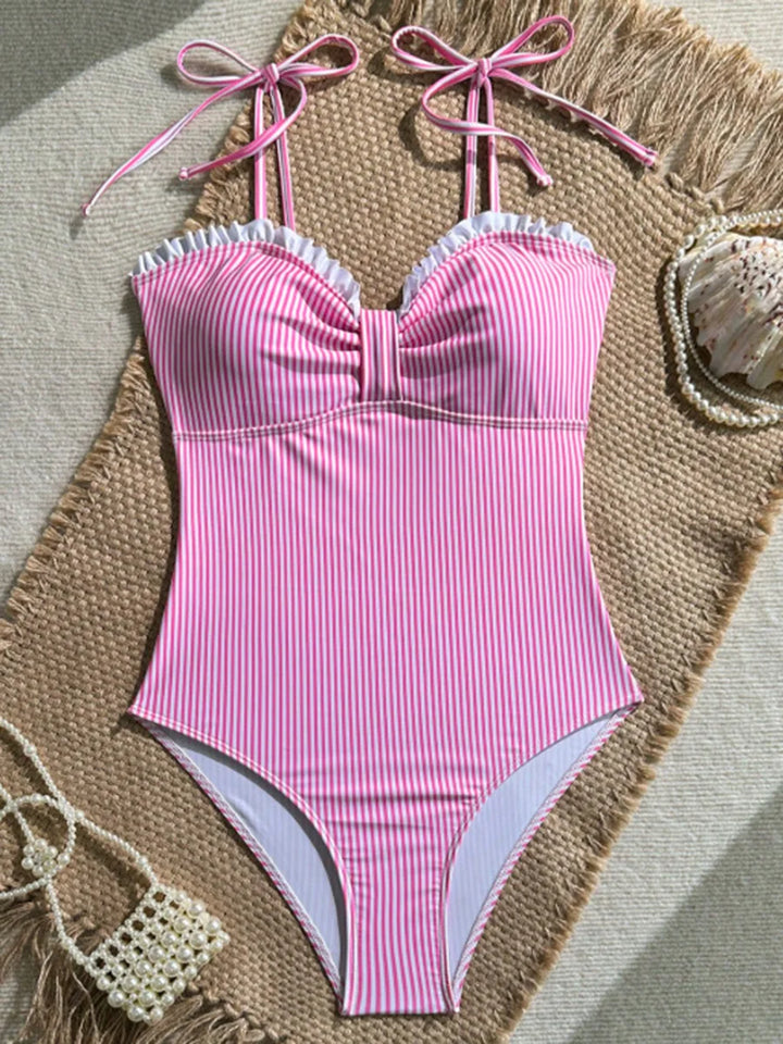 Elena | Costume Intero Modellante a Righe