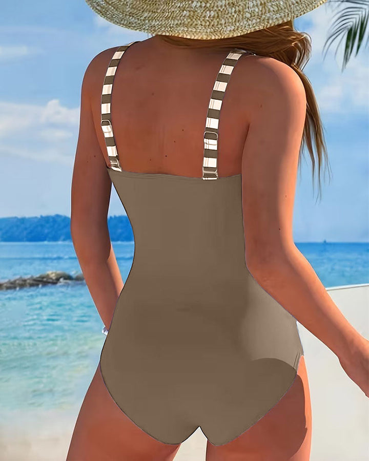 Aurora | Costume Intero a Righe Colorblock