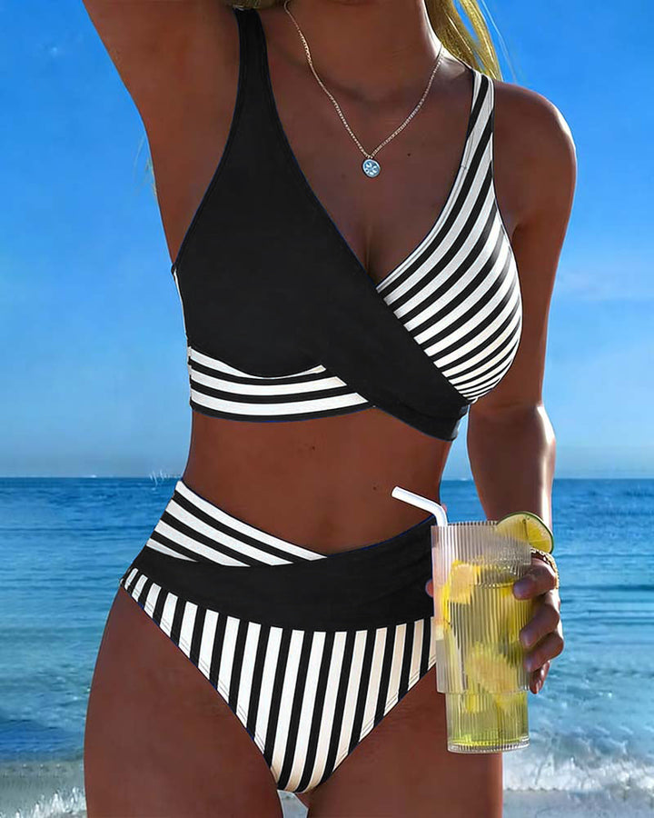 Giulia | Bikini a Righe Incrociate