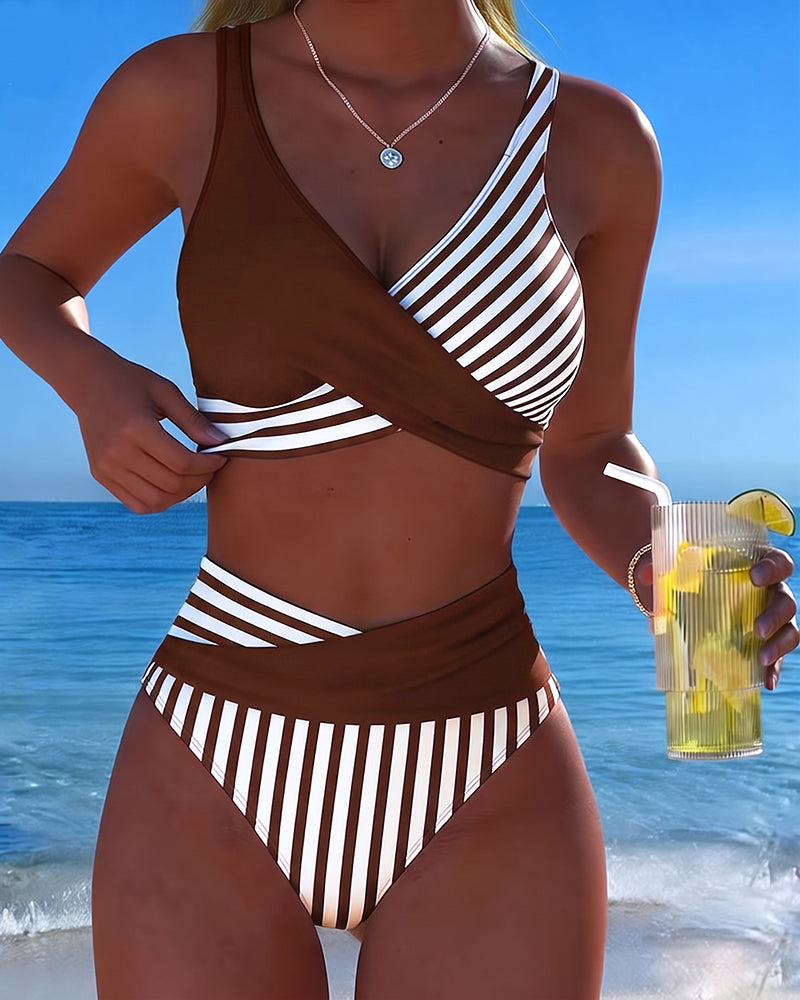 Giulia | Bikini a Righe Incrociate