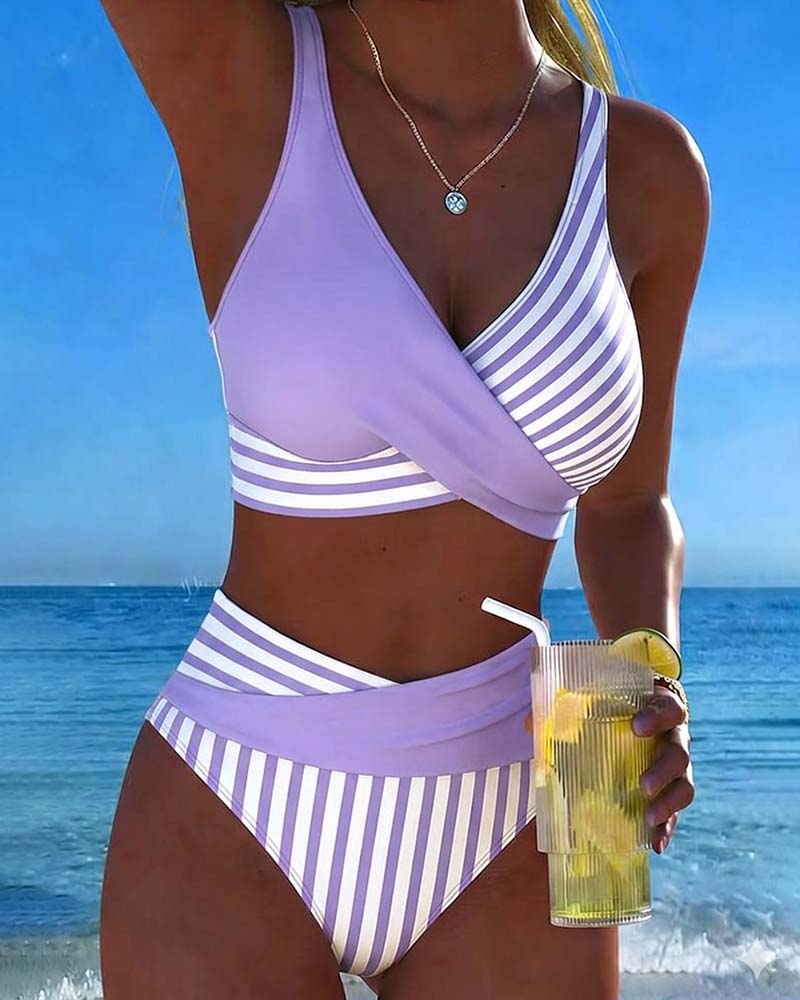 Giulia | Bikini a Righe Incrociate