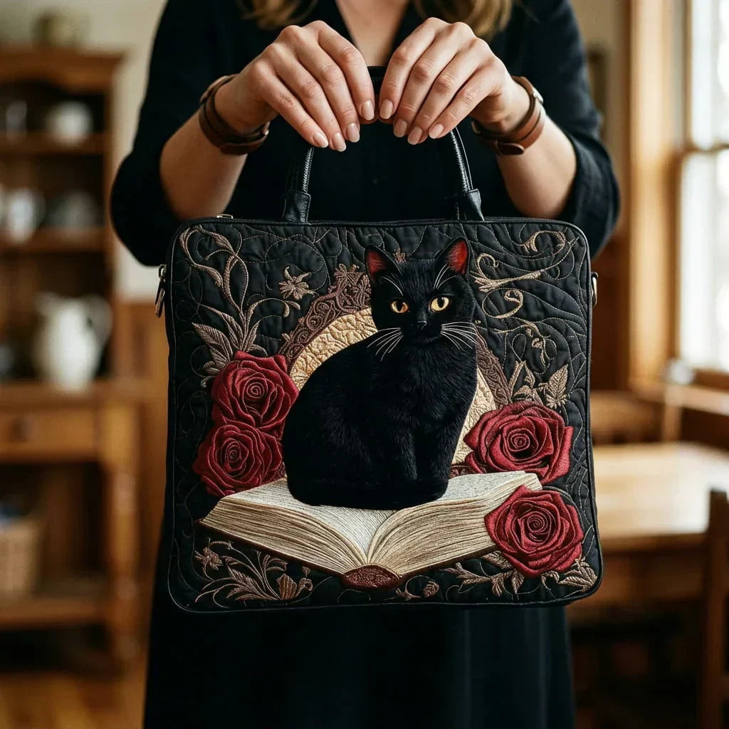 Borsa trapuntata artigianale – Gatto Nero sui Libri