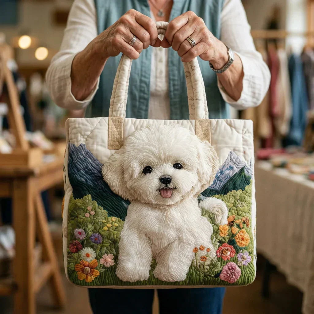 Borsa trapuntata artigianale - Cane Incantato