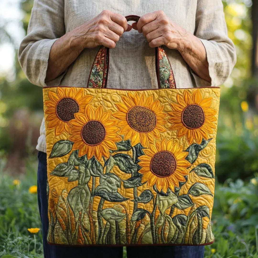 Borsa trapuntata classica - Girasoli