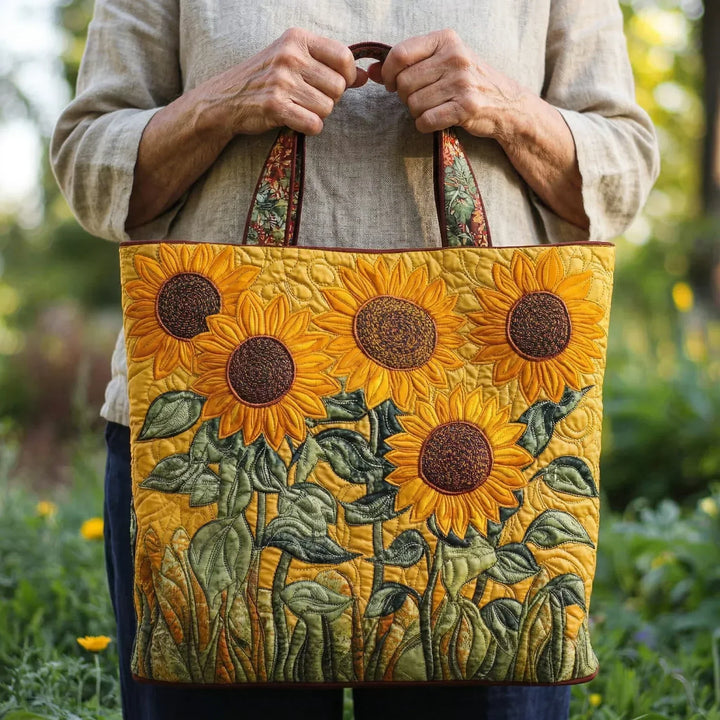 Borsa trapuntata classica - Girasoli