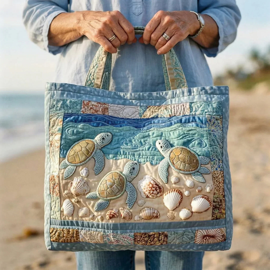 Borsa trapuntata artigianale - Tartarughe Marine